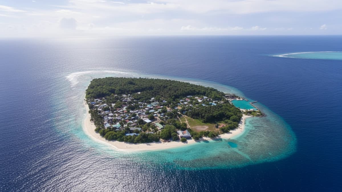 Charming beachfront guest house on a Maldives island